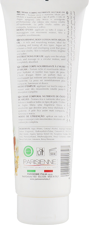 Balsam do ciała z olejem arganowym - Parisienne Italia Fiorile Argan Oil Body Lotion — Zdjęcie N2