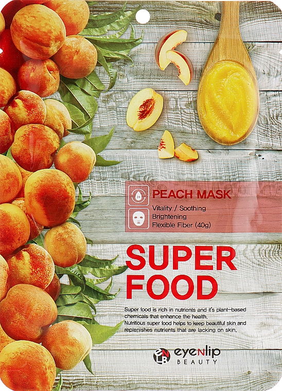 Maska w płachcie z ekstraktem z brzoskwini - Eyenlip Super Food Peach Mask — Zdjęcie N2