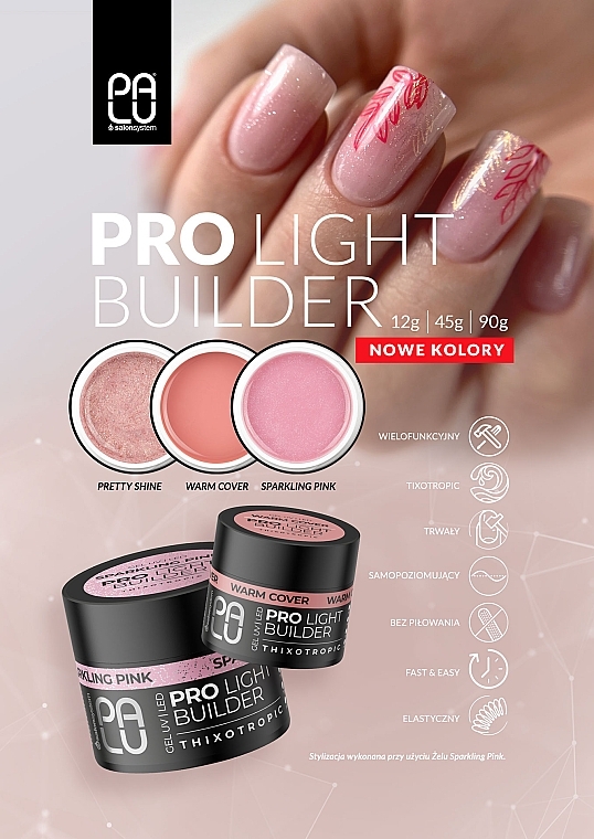 Żel do paznokci - Palu Pro Light Builder Gel Sparkling Pink — Zdjęcie N3