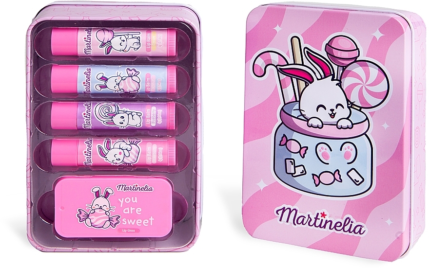 Zestaw do ust - Martinelia Yummy Makeup Tin Box (lip/balm/4 pcs + lip/gloss/1 pcs) — Zdjęcie N2