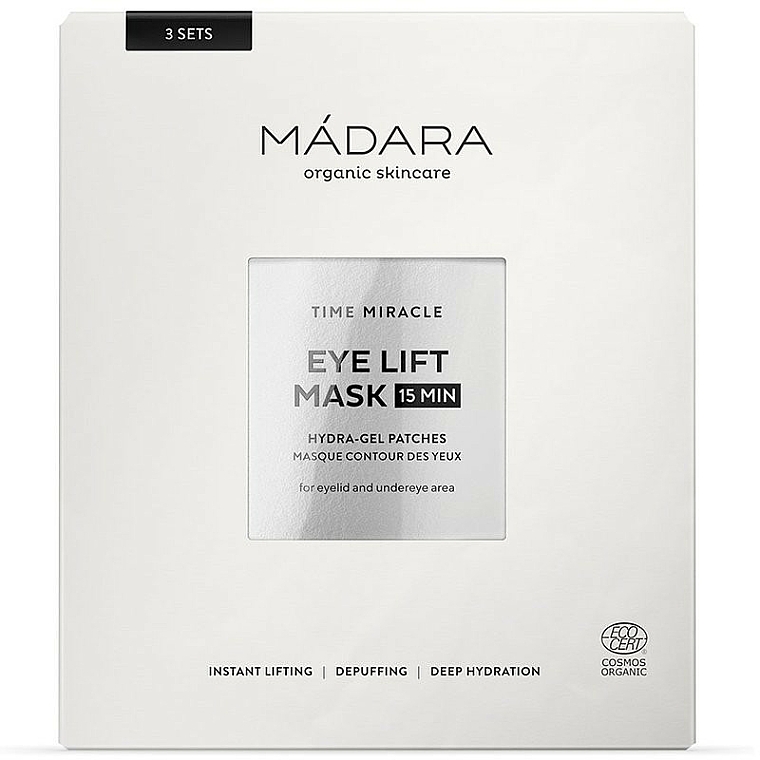 Zestaw 3 hydrożelowych płatków pod oczy - Madara Cosmetics Time Miracle Eye Lift Mask 15min 3 Sets — Zdjęcie N1