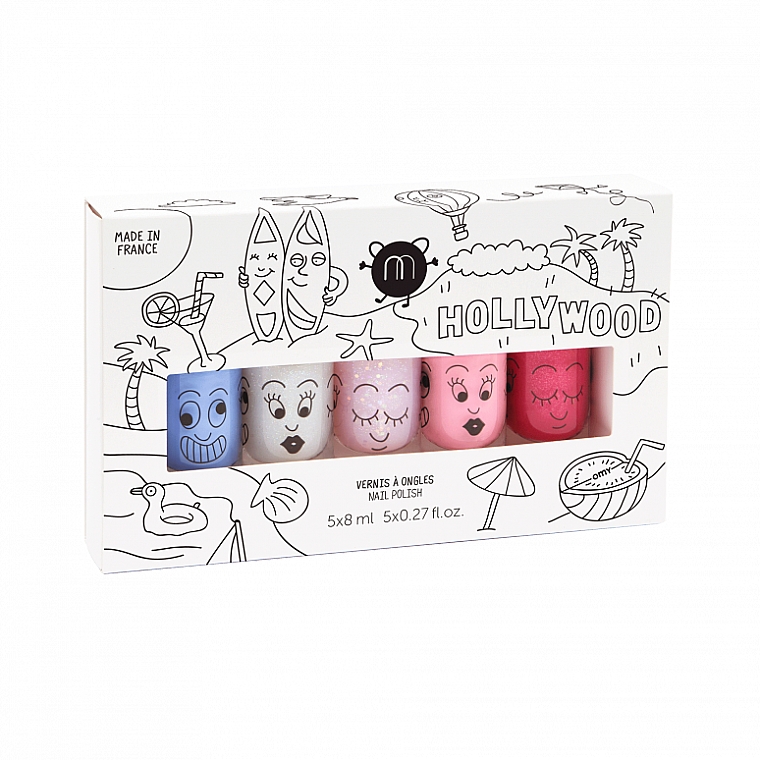 Zestaw - Nailmatic Hollywood Kids Set (nail/polish/5x8ml) — Zdjęcie N1