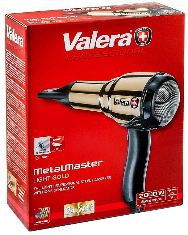 Suszarka do włosów - Valera Swiss Metal Master Light Ionic Gold — Zdjęcie N1