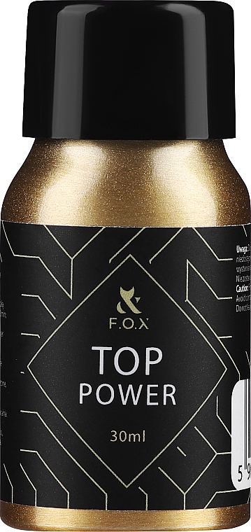 Top coat do paznokci bez lepkiej warstwy, w aluminiowej puszce - F.O.X Top Power — Zdjęcie N1