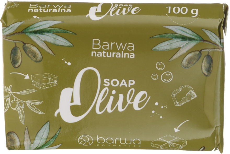 Oliwkowe mydło w kostce z ekstraktem z shiitake - Barwa Naturalna Green Olive Soap — Zdjęcie N1