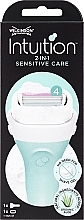 Kup Maszynka do golenia z mydełkiem nawilżającym + 1 wymienny wkład - Wilkinson Sword Intuition Sensitive Care 2in1