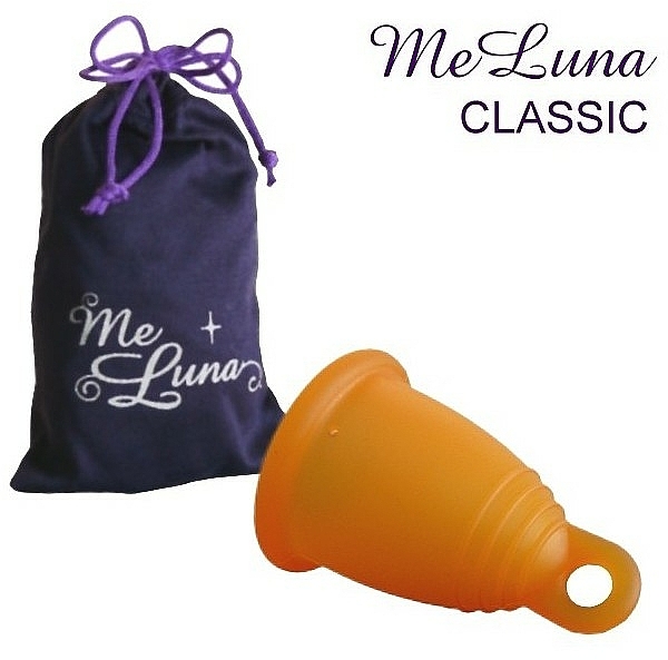 Kubeczek menstruacyjny, rozmiar L, pomarańczowy - MeLuna Classic Menstrual Cup Ring — Zdjęcie N1