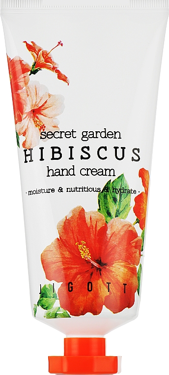 Hibiskusowy krem przeciwzmarszczkowy do rąk - Jigott Secret Garden Hibiscus Hand Cream — Zdjęcie N1