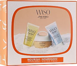 Zestaw - Shiseido Waso Giga-Hydrating Rich Cream Kit (f/cr/50ml + cleanser/30ml + lotion/30ml) — фото N1
