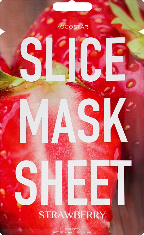 Maska na tkaninie do twarzy Truskawka - Kocostar Slice Mask Sheet Strawberry — Zdjęcie N1
