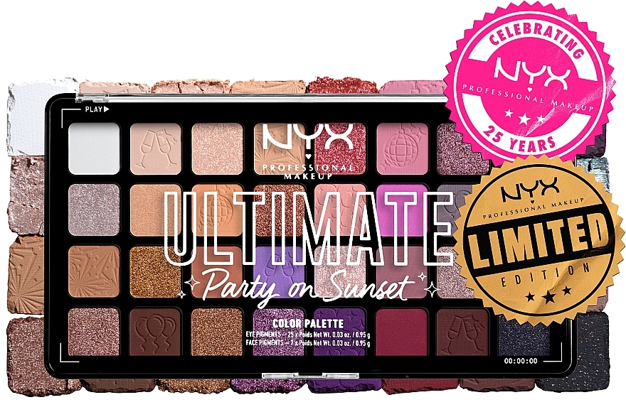 Paleta cieni do oczu i twarzy z 32 odcieniami - NYX Professional Makeup Ultimate Party on Sunset — Zdjęcie N3