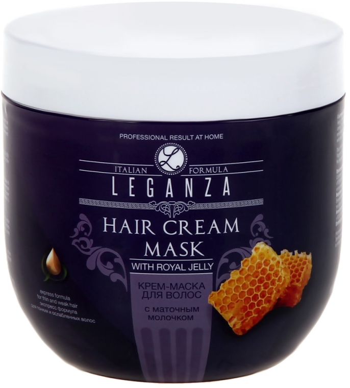 Krem-maska do włosów z mleczkiem pszczelim - Leganza Cream Hair Mask With Royal Jelly (bez dozownika) — Zdjęcie N2