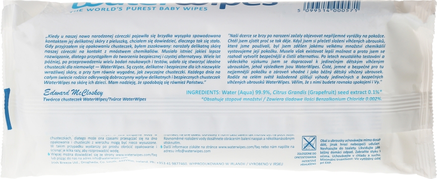 Chusteczki nawilżane dla dzieci 60 szt - WaterWipes Baby Wipes — Zdjęcie N2