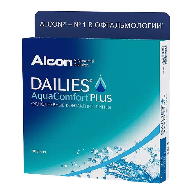 Soczewki kontaktowe, dzienne, promień krzywizny 8,7, 90 szt. - Alcon Dailies Aqua Comfort Plus — Zdjęcie N1