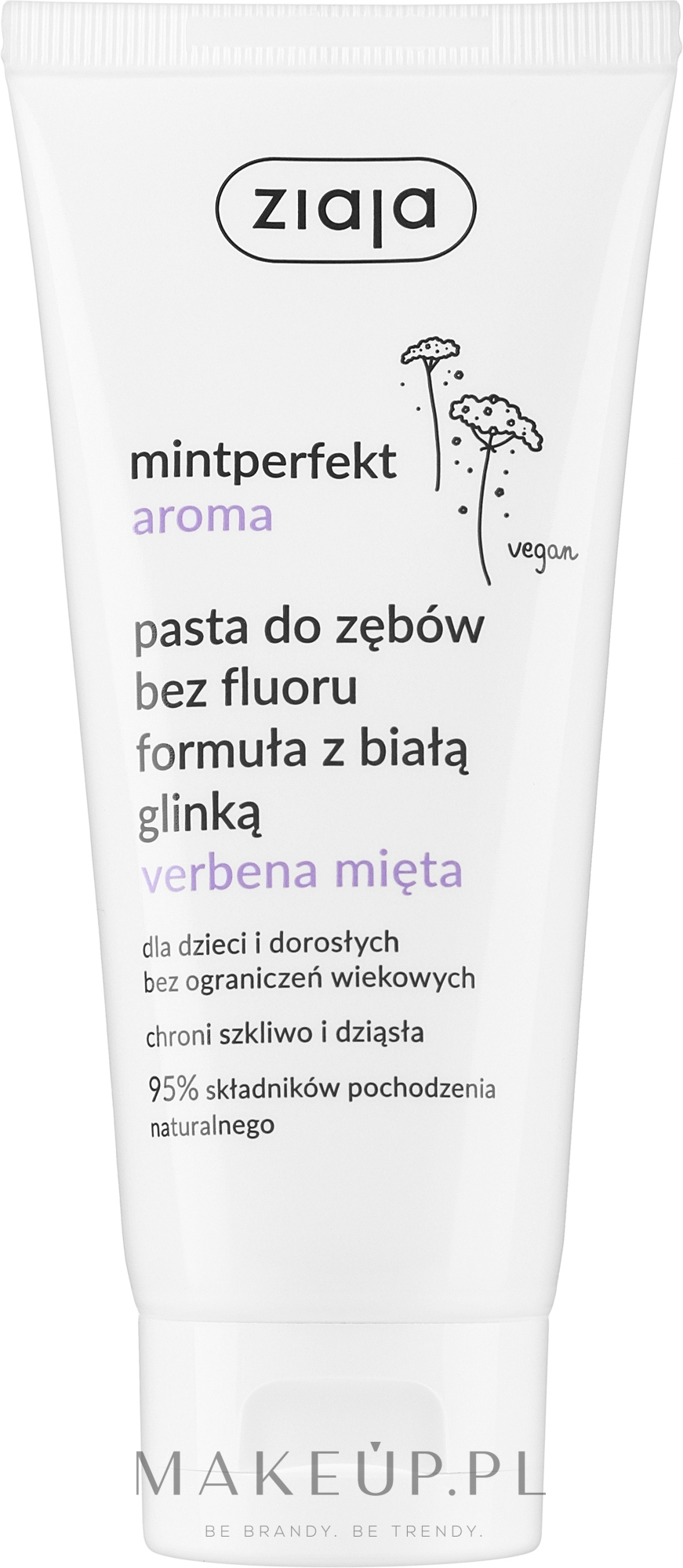 Biała glinka do mycia i higieny zębów Werbena i mięta - Ziaja Mintperfekt Aroma For Tooth Cleaning And Hygiene Verbena Mint — Zdjęcie 100 ml