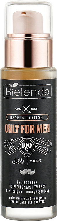 Nawilżająco-energetyzujący żel-booster do pielęgnacji twarzy - Bielenda Barber Edition Only For Men Booster — Zdjęcie N1