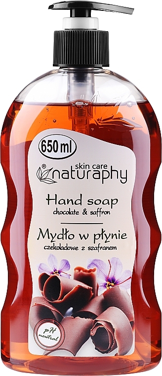 Mydło w płynie do rąk Czekolada z szafranem - Naturaphy Hand Soap — Zdjęcie N1