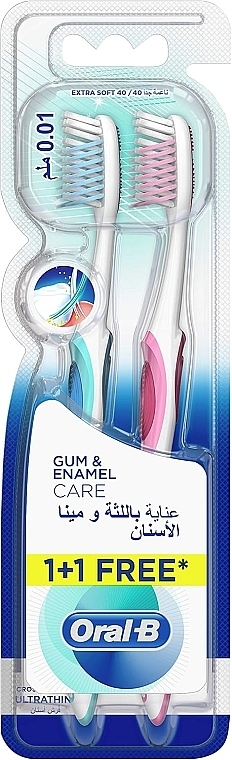 Szczoteczki do zębów, ekstramiękkie, 2 szt. - Oral-B Gum & Enamel Care Extra Soft 40 Toothbrush — Zdjęcie N2