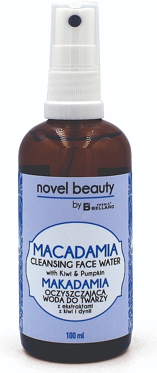 PRZECENA! Macadamia oczyszczająca woda do twarzy z ekstraktami z kiwi i dynii - Fergio Bellaro Novel Beauty * — Zdjęcie N1