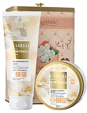 Zestaw - Bottega Verde Camellia And Retinol Gift Set (sh/gel/200ml + b/butter/150ml + metal/box/1pc) — Zdjęcie N1