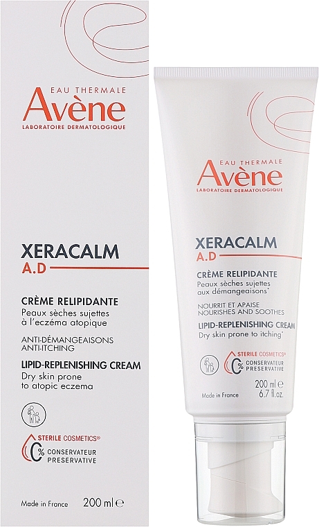 Krem do twarzy i ciała do skóry suchej - Avène XeraCalm A.D Lipid-replenishing Cream — Zdjęcie N2