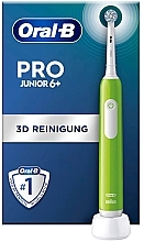 Elektryczna szczoteczka do zębów, zielona - Oral-B Pro Junior 6+ — Zdjęcie N1