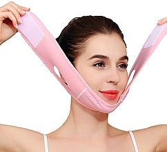 PRZECENA! Oddychająca maska modelująca kontur twarzy, różowa - Yeye V-line Mask * — Zdjęcie N4
