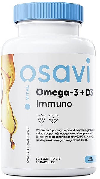 Kapsułki Omega-3 + Witamina D3 Immuno - Osavi Omega-3 + Witamina D3 Immuno