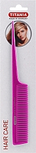 Grzebień z plastikowym szpikulcem, 20,5 cm, różowy - Titania — Zdjęcie N1
