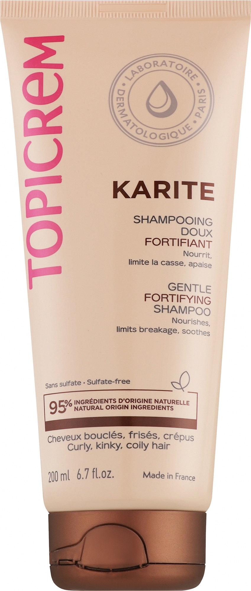 Łagodny szampon wzmacniający z masłem shea - Topicrem Karite Gentle Fortifying Shampoo — Zdjęcie 200 ml