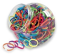 Zestaw kolorowych gumek do włosów Neon, 42065, 600 szt. - Top Choice Hair Bands With Metal Clip — Zdjęcie N2