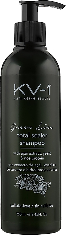Szampon ochronny do włosów farbowanych, odbudowa i połysk - KV-1 Green Line Total Sealer Shampoo  — Zdjęcie N1