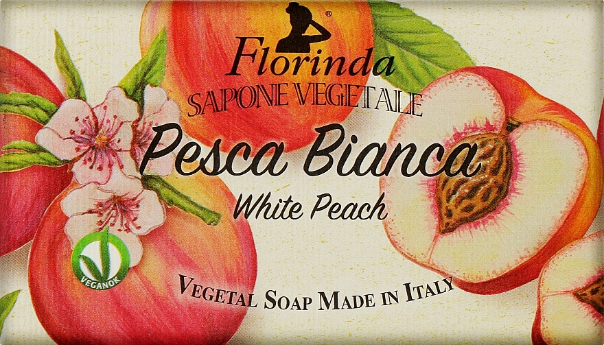Mydło naturalne w kostce Biała brzoskwinia - Florinda White Peach Natural Soap — Zdjęcie N1