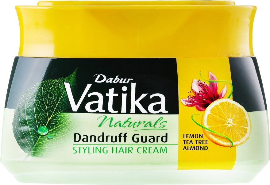 Przeciwłupieżowy krem do stylizacji włosów z cytryną, migdałami i olejkiem herbacianym - Dabur Vatika Dandruff Guard Styling Cream — Zdjęcie N1