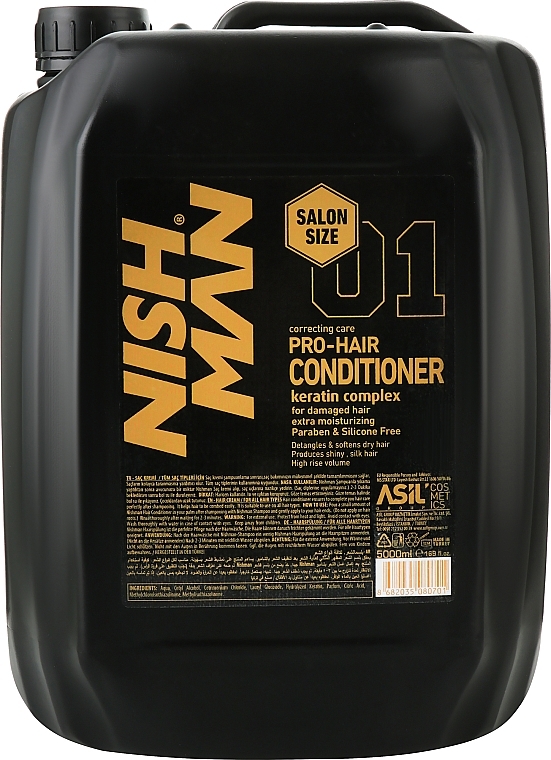 Nabłyszczająca odżywka do włosów dla mężczyzn - Nishman Pro-Hair Conditioner 01 Keratin Complex — Zdjęcie N2