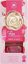 Dyfuzor zapachowy w formie kwiatu Truskawka i śmietanka - La Casa De Los Aromas Reed Diffuser Strawberry & Cream — Zdjęcie N2