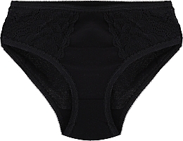 Kup Damskie majtki bawełniane „Figi” z koronkowymi bokami, czarne - Moraj