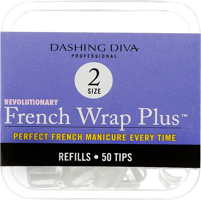 Tipsy - Dashing Diva French Wrap Plus White 50 Tips (Size 2) — Zdjęcie N1