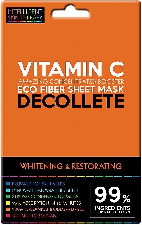 Ekspresowa maska ​​do dekoltu - Beauty Face IST Whitening & Restorating Decolette Mask Vitamin C — Zdjęcie N1