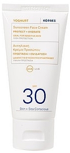Krem przeciwsłoneczny do twarzy - Korres Yoghurt Sunscreen Face Cream SPF30 — Zdjęcie N1