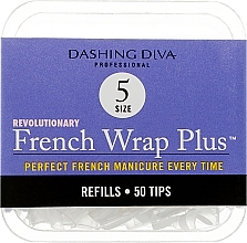 Tipsy - Dashing Diva French Wrap Plus White 50 Tips (Size 5) — Zdjęcie N1