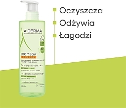 Emolientowy żel dla dzieci do mycia włosów i skóry suchej skłonnej do atopii - A-Derma Exomega Control Emollient Cleansing Gel — Zdjęcie N4