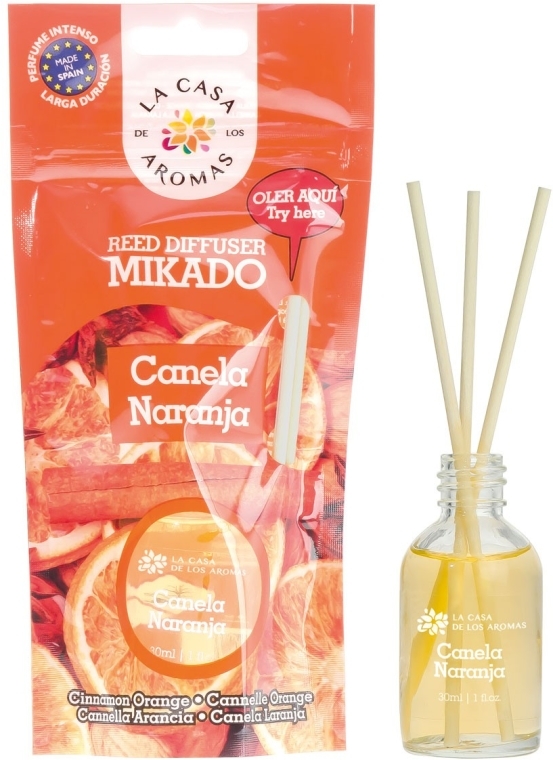 Dyfuzor zapachowy Cynamon i pomarańcza - La Casa de Los Aromas Mikado Reed Diffuser — Zdjęcie N1