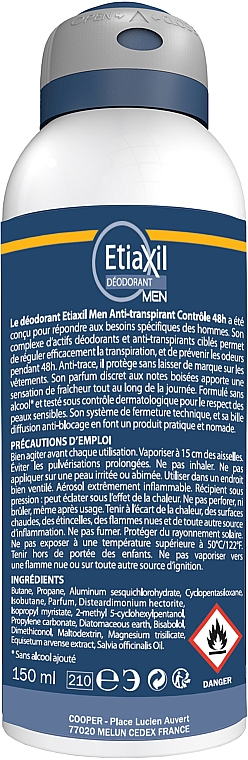 Antyperspirant w sprayu dla mężczyzn - Etiaxil Men Antiperspirant Deodorant Protection 48H Aerosol — Zdjęcie N2