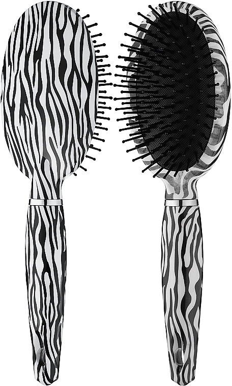 Owalna masująca szczotka do włosów Zebra, 10 rzędów - Titania — Zdjęcie N1