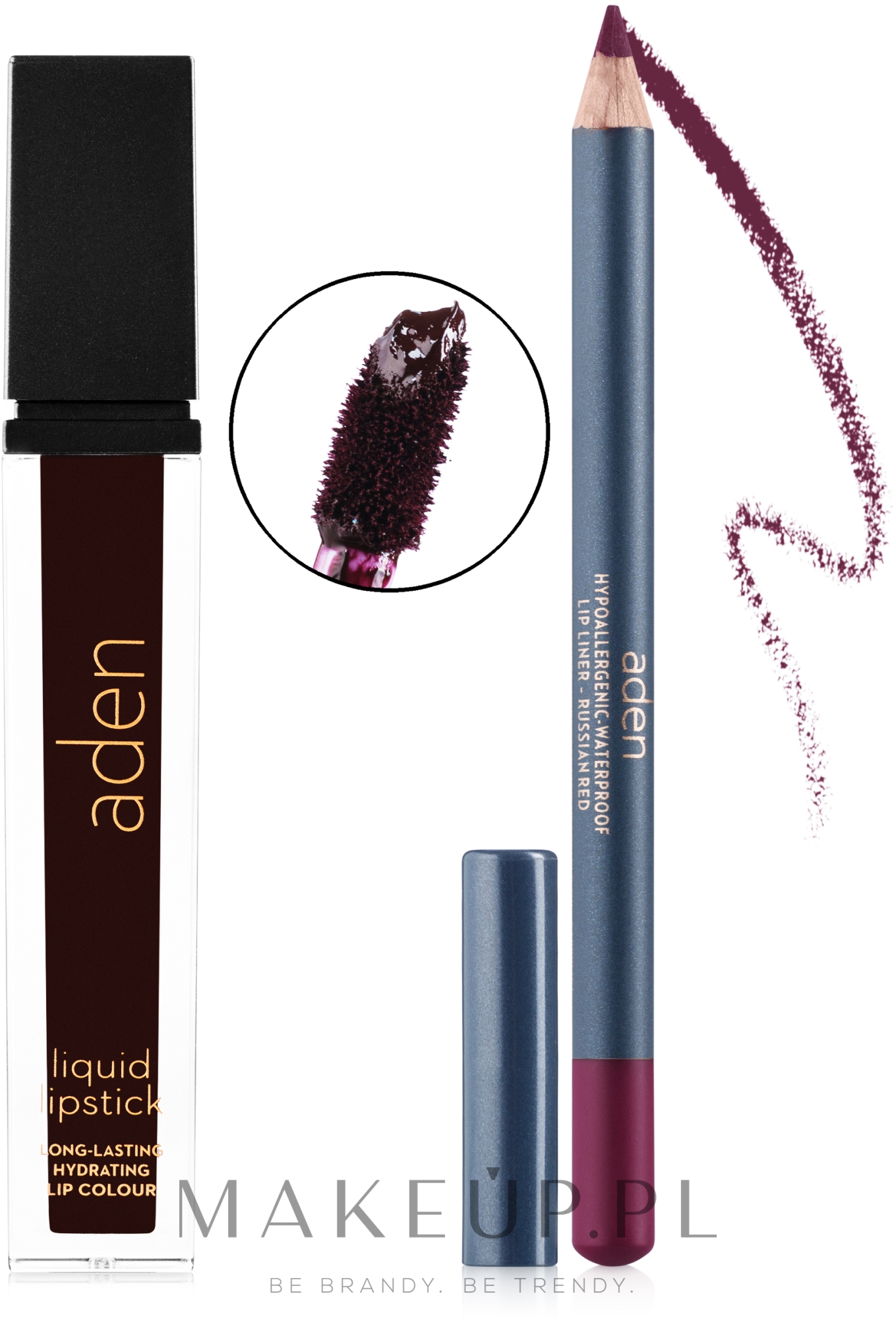 Zestaw do makijażu ust - Aden Cosmetics (lipstick 7 ml + pencil 1,14 g) — Zdjęcie 32 - Honolulu