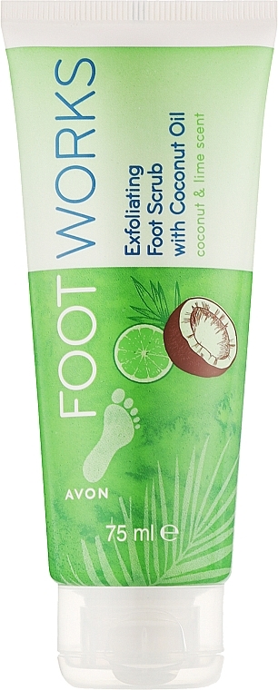 Złuszczający peeling do stóp z olejkiem kokosowym - Avon Foot Works Coconut & Lime Exfoliating Scrub — Zdjęcie N1