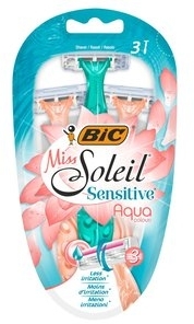 Jednorazowe maszynki do golenia dla kobiet, 3 szt. - Bic Miss Soleil 3 Sensitive Aqua Colors — Zdjęcie N1