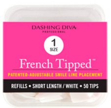 Krótkie tipsy French - Dashing Diva French Tipped Short White 50 Tips (Size 1) — Zdjęcie N1