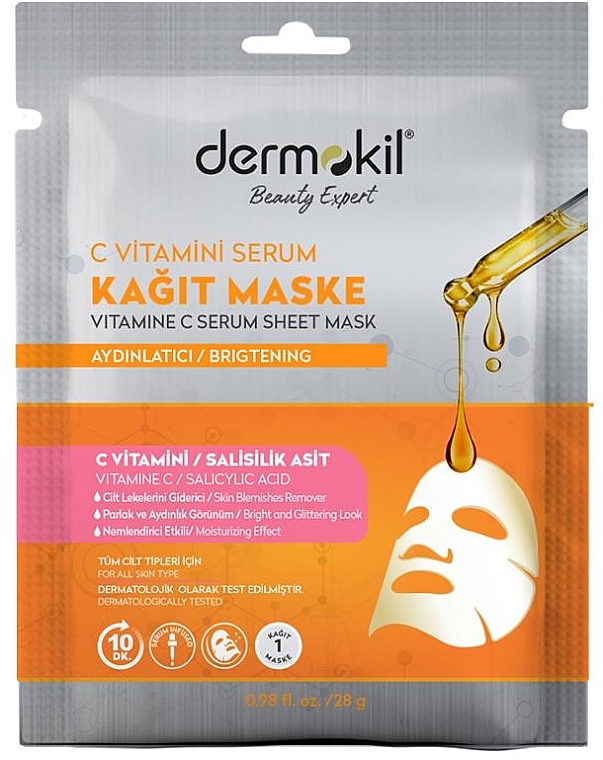 Maska w płachcie z serum z witaminą C - Dermokil Vitamin C Serum Sheet Mask — Zdjęcie N1